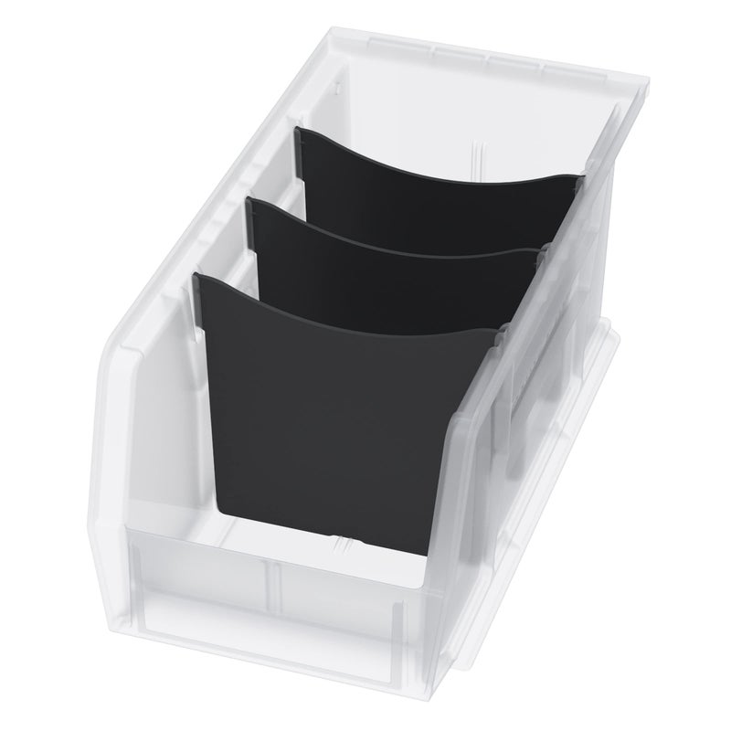 Akro-Mils 41230 Plastic Width Dividers for AkroBins Stackable Storage Bins Model 30230, Custom Storage Inserts for Tools, Crafts & Supplies, 6-Pack, Black - Image 3